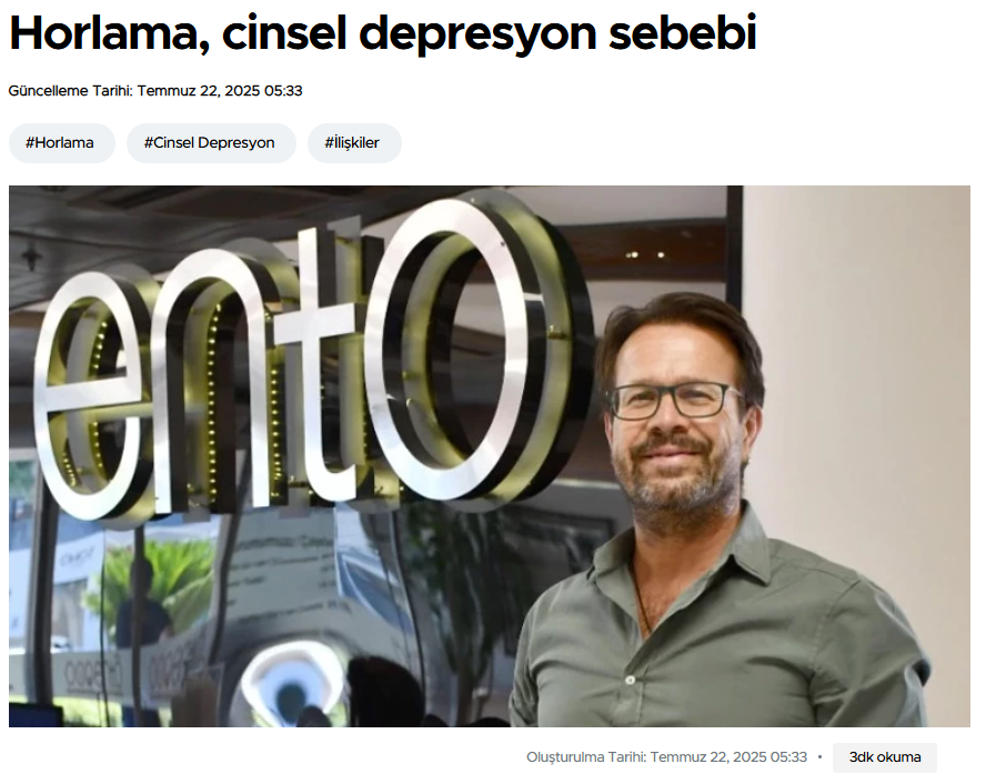 Horlama, cinsel depresyon sebebi